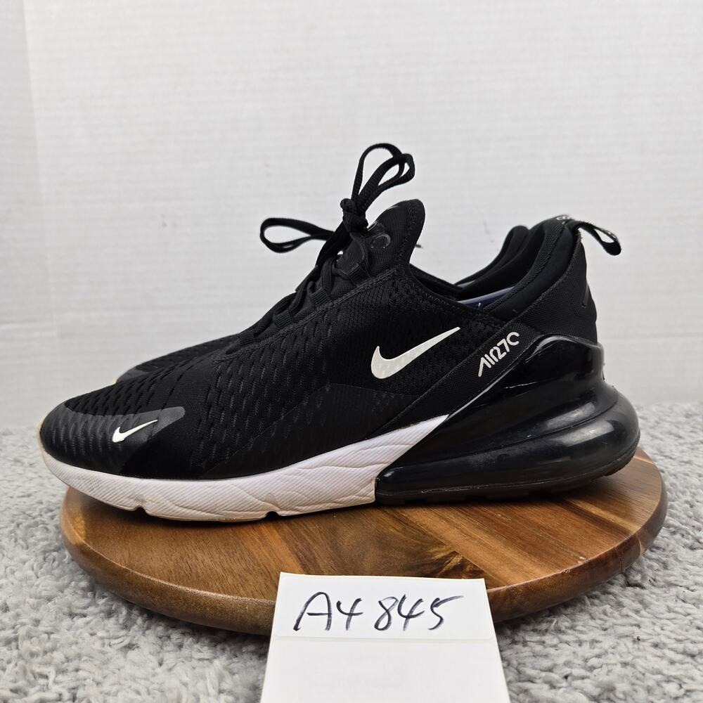 Nike Mens 12 Air Max 270 Black White Low Top Casual Daily Sneaker AH8050-002